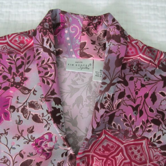 Kim Rogers Signature Petite Long Sleeve Shirt Plum - Picture 7 of 8